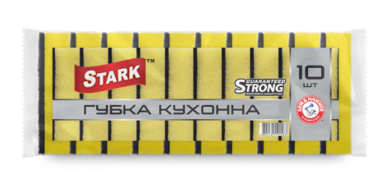 Губка 10 шт. "Жовта супер щільна" ТМ STARK